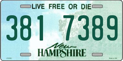 NH license plate 3817389