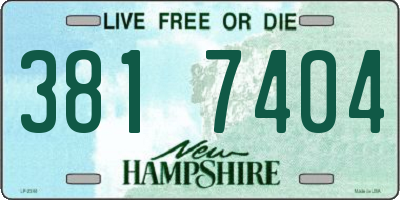 NH license plate 3817404