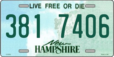 NH license plate 3817406