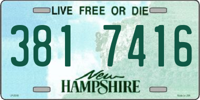 NH license plate 3817416