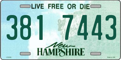 NH license plate 3817443