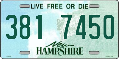 NH license plate 3817450