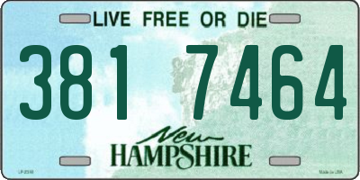 NH license plate 3817464