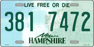 NH license plate 3817472