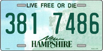 NH license plate 3817486
