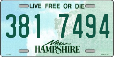 NH license plate 3817494