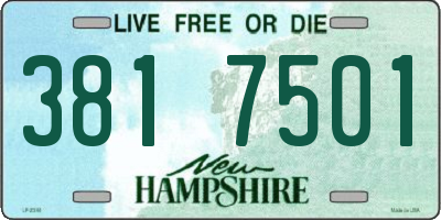 NH license plate 3817501