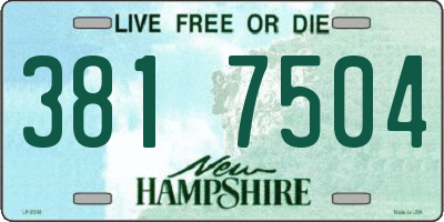 NH license plate 3817504