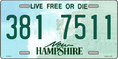 NH license plate 3817511