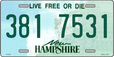 NH license plate 3817531