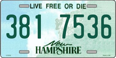 NH license plate 3817536
