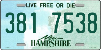 NH license plate 3817538