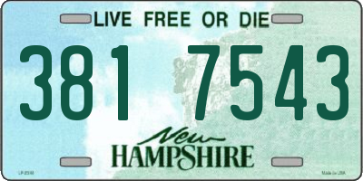 NH license plate 3817543