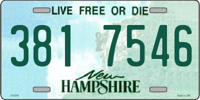 NH license plate 3817546