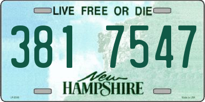 NH license plate 3817547