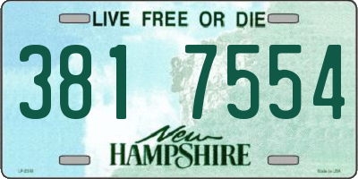 NH license plate 3817554