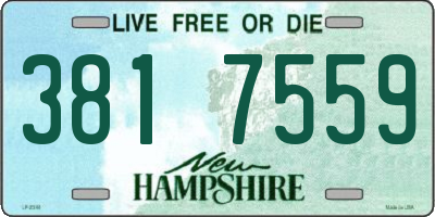 NH license plate 3817559