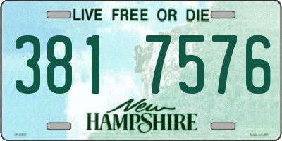 NH license plate 3817576
