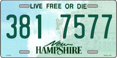 NH license plate 3817577