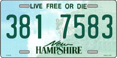 NH license plate 3817583