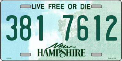 NH license plate 3817612