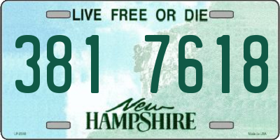 NH license plate 3817618