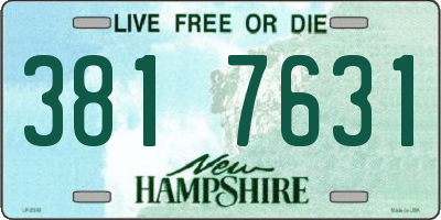 NH license plate 3817631
