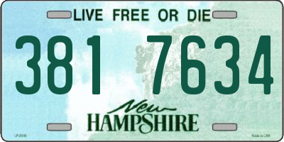 NH license plate 3817634