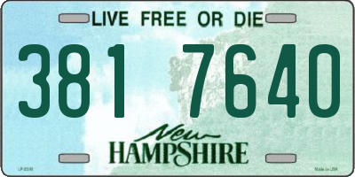 NH license plate 3817640