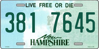 NH license plate 3817645