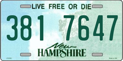 NH license plate 3817647