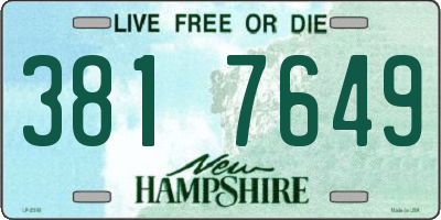 NH license plate 3817649