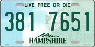 NH license plate 3817651