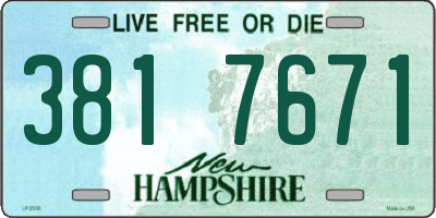NH license plate 3817671