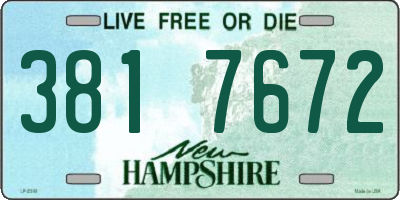 NH license plate 3817672