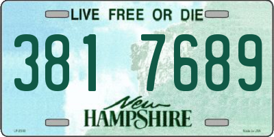 NH license plate 3817689