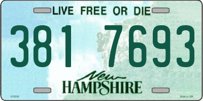 NH license plate 3817693