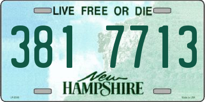 NH license plate 3817713