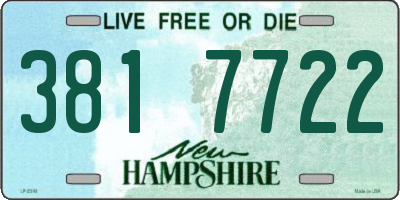 NH license plate 3817722