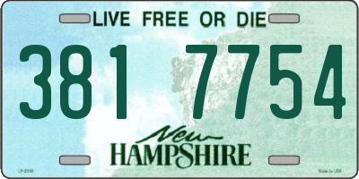 NH license plate 3817754