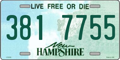 NH license plate 3817755