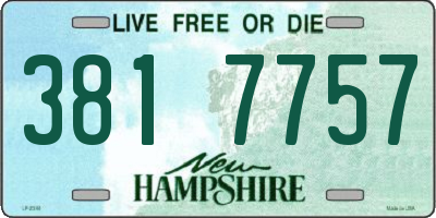 NH license plate 3817757