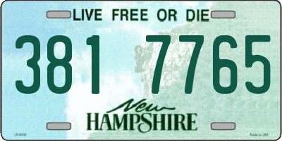 NH license plate 3817765