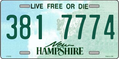 NH license plate 3817774