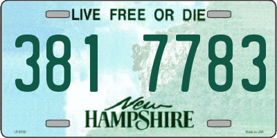 NH license plate 3817783