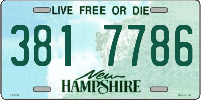 NH license plate 3817786