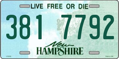 NH license plate 3817792