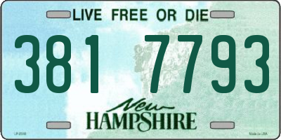 NH license plate 3817793