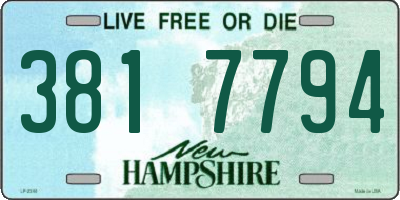 NH license plate 3817794