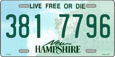 NH license plate 3817796